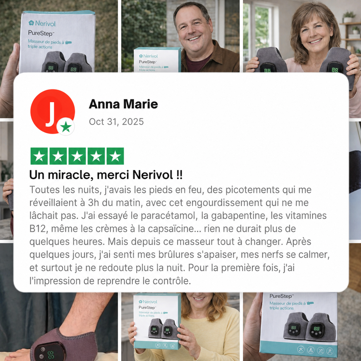 Purestep - Masseur neuropathie plantaire à triples actions